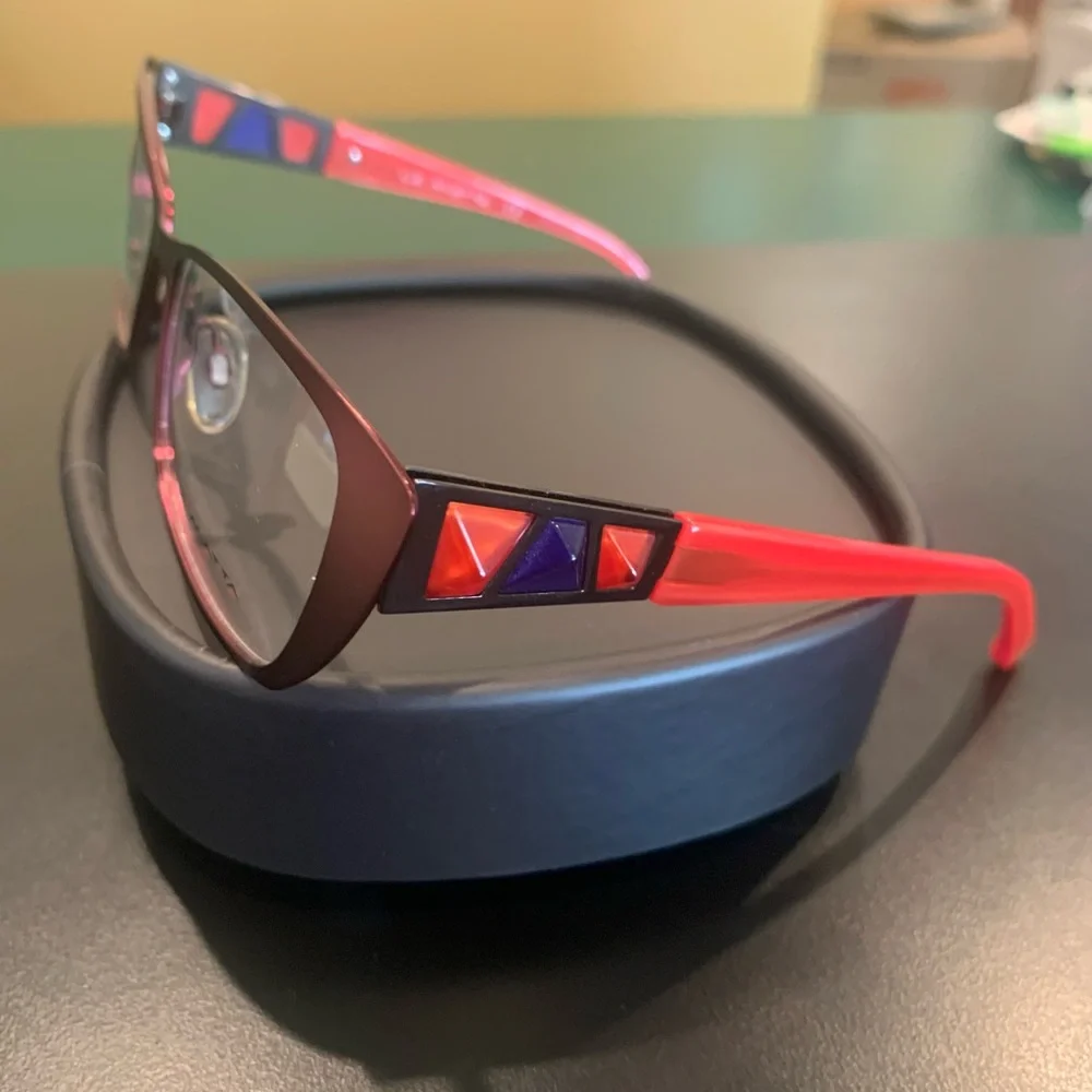 LA MATTA LM3102 Col 3. Burgundy Stainless Steel 54mm Ladies Cateye Glasses